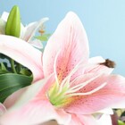 Arranjo De Flor Artificial Lírios No Vaso Rose Gold Redondo |